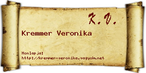 Kremmer Veronika névjegykártya